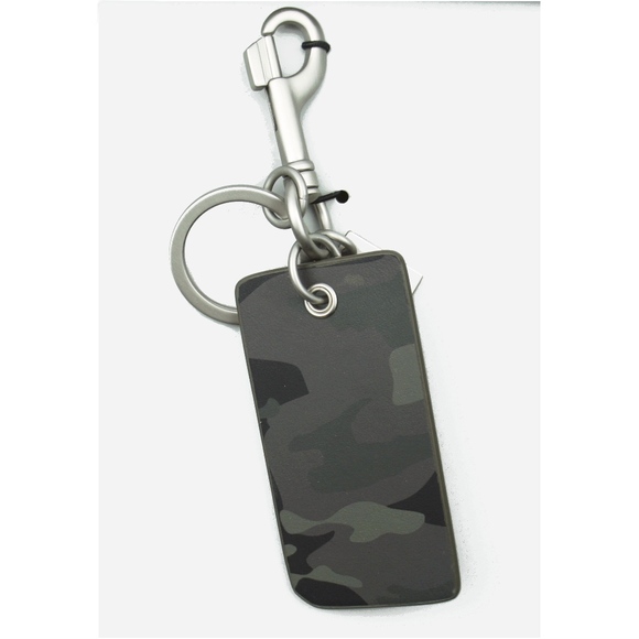 New JACK SPADE Olive Camo Leather Key Fob Ring - Picture 3 of 3